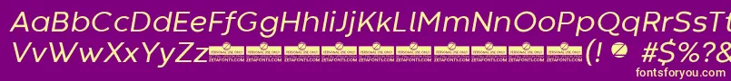 CodecWarmRegularItalicTrial Font – Yellow Fonts on Purple Background