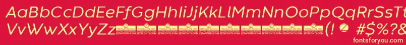 CodecWarmRegularItalicTrial Font – Yellow Fonts on Red Background