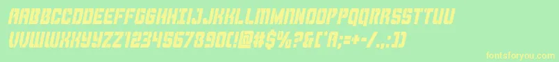 Thundertroopercondital Font – Yellow Fonts on Green Background