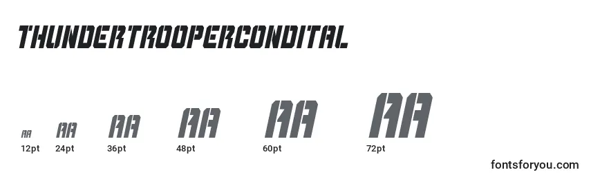 Thundertroopercondital Font Sizes