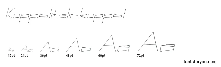 Размеры шрифта Kuppelitalickuppel
