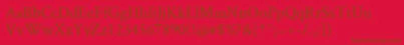 Fonte CrimsonRoman – fontes marrons em um fundo vermelho