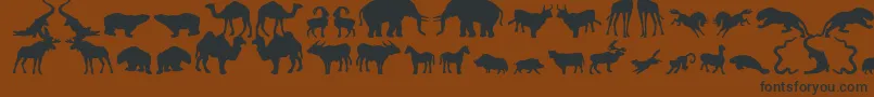 Zoologic-Schriftart – Schwarze Schriften auf braunem Hintergrund