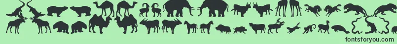Zoologic-fontti – mustat fontit vihreällä taustalla