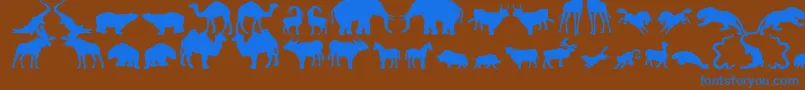 フォントZoologic – 茶色の背景に青い文字