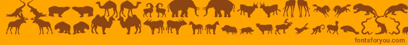 フォントZoologic – オレンジの背景に茶色のフォント