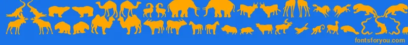 Zoologic-Schriftart – Orangefarbene Schriften auf blauem Hintergrund