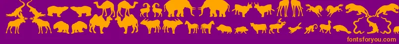 フォントZoologic – 紫色の背景にオレンジのフォント