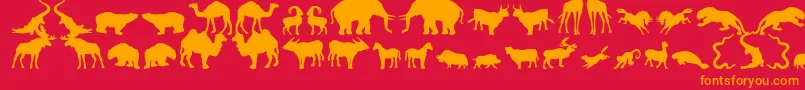 フォントZoologic – 赤い背景にオレンジの文字