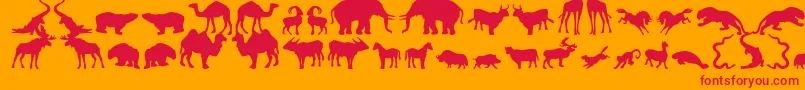 フォントZoologic – オレンジの背景に赤い文字