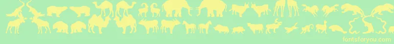 Zoologic-fontti – keltaiset fontit vihreällä taustalla
