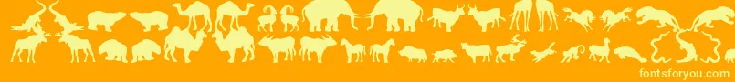 Zoologic-fontti – keltaiset fontit oranssilla taustalla