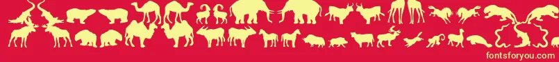 Zoologic Font – Yellow Fonts on Red Background