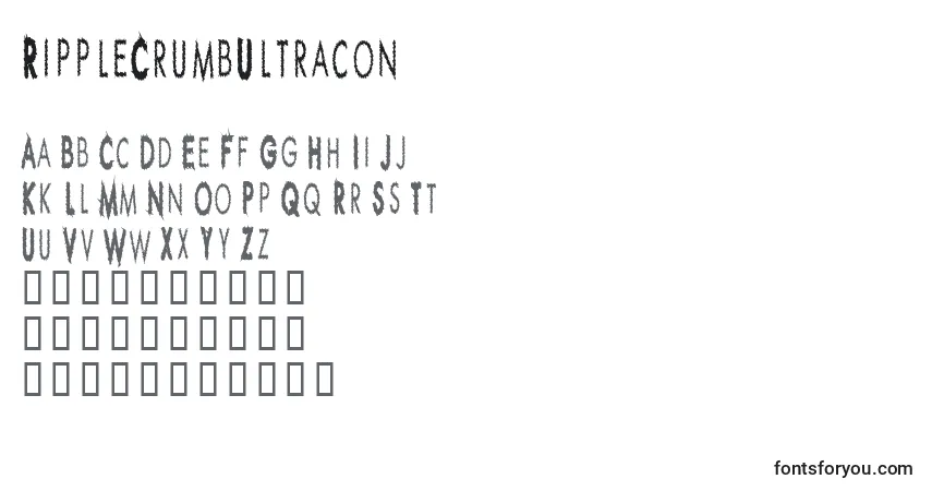 RippleCrumbUltracon Font – alphabet, numbers, special characters