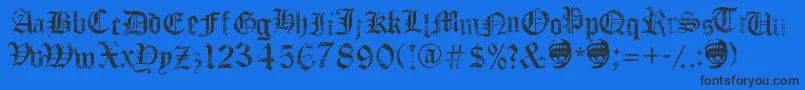 FaithCollapsing Font – Black Fonts on Blue Background