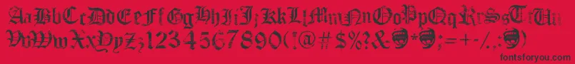 FaithCollapsing Font – Black Fonts on Red Background