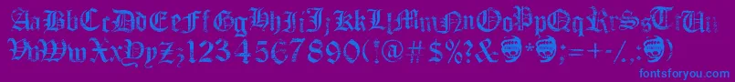 Police FaithCollapsing – polices bleues sur fond violet