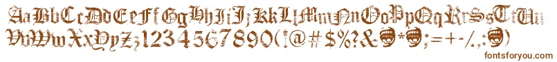 フォントFaithCollapsing – 白い背景に茶色のフォント