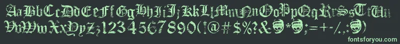 FaithCollapsing Font – Green Fonts on Black Background