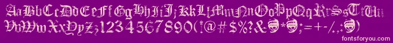 FaithCollapsing-fontti – vaaleanpunaiset fontit violetilla taustalla