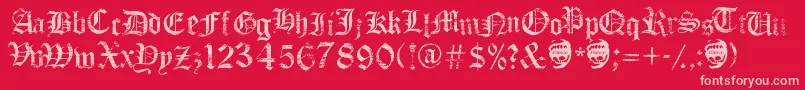 フォントFaithCollapsing – 赤い背景にピンクのフォント