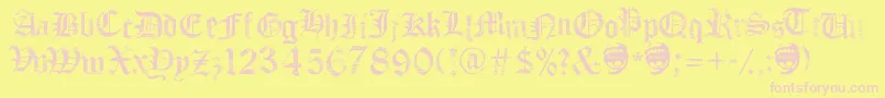 フォントFaithCollapsing – ピンクのフォント、黄色の背景