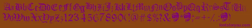 FaithCollapsing Font – Purple Fonts on Brown Background