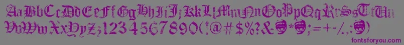 フォントFaithCollapsing – 紫色のフォント、灰色の背景