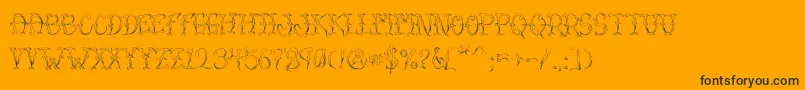 VtcSumislasheroneskinned-Schriftart – Schwarze Schriften auf orangefarbenem Hintergrund