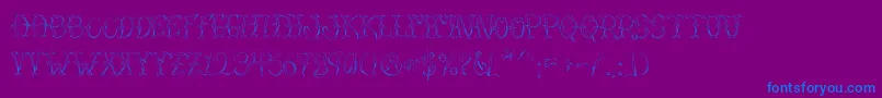 VtcSumislasheroneskinned-Schriftart – Blaue Schriften auf violettem Hintergrund