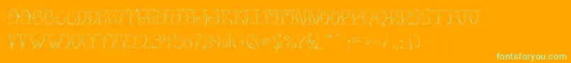 VtcSumislasheroneskinned-Schriftart – Grüne Schriften auf orangefarbenem Hintergrund