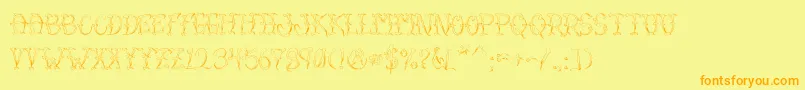 VtcSumislasheroneskinned Font – Orange Fonts on Yellow Background