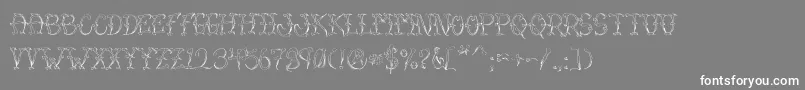 フォントVtcSumislasheroneskinned – 灰色の背景に白い文字
