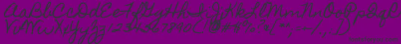 Homemadeapple-Schriftart – Schwarze Schriften auf violettem Hintergrund