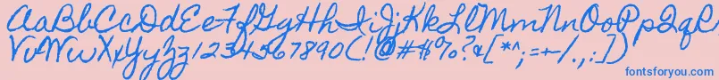 Homemadeapple Font – Blue Fonts on Pink Background