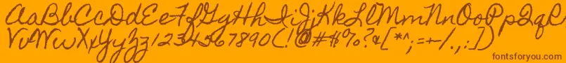 Homemadeapple Font – Brown Fonts on Orange Background