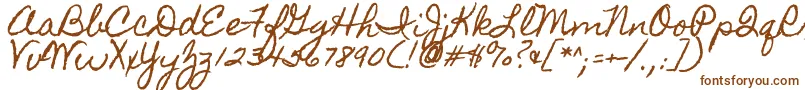 Homemadeapple-Schriftart – Braune Schriften auf weißem Hintergrund