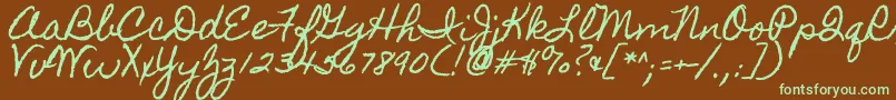 Homemadeapple-fontti – vihreät fontit ruskealla taustalla