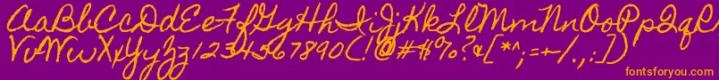 Homemadeapple Font – Orange Fonts on Purple Background