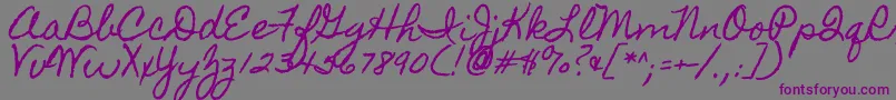 Homemadeapple-Schriftart – Violette Schriften auf grauem Hintergrund