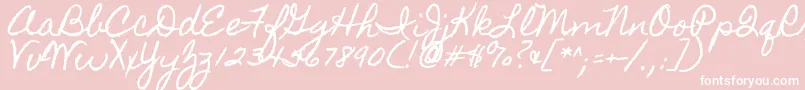 Homemadeapple-Schriftart – Weiße Schriften auf rosa Hintergrund