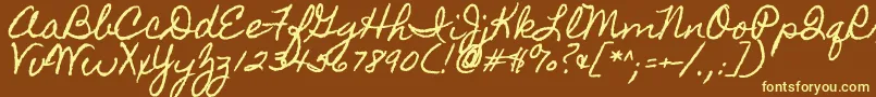Homemadeapple-fontti – keltaiset fontit ruskealla taustalla