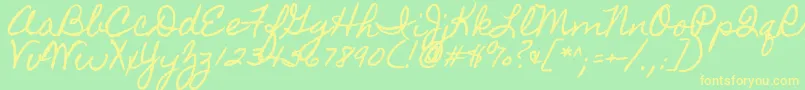 Homemadeapple Font – Yellow Fonts on Green Background