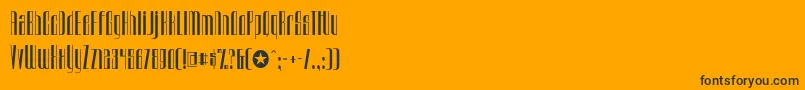 Czcionka Urkelian – czarne czcionki na pomarańczowym tle