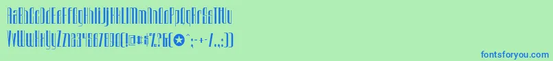 Czcionka Urkelian – niebieskie czcionki na zielonym tle