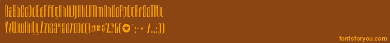 Czcionka Urkelian – pomarańczowe czcionki na brązowym tle