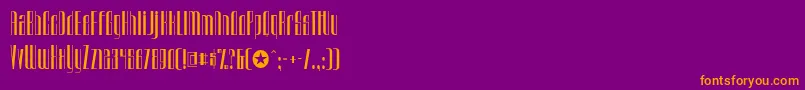 フォントUrkelian – 紫色の背景にオレンジのフォント