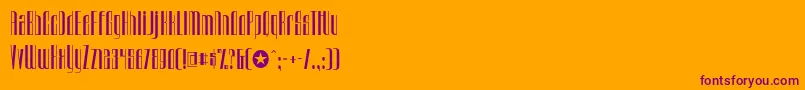 Czcionka Urkelian – fioletowe czcionki na pomarańczowym tle