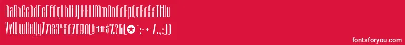 フォントUrkelian – 赤い背景に白い文字