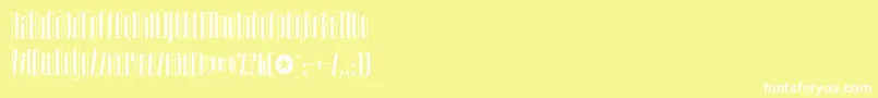 Fonte Urkelian – fontes brancas em um fundo amarelo